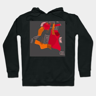 Mazipoodles Dreamy Egyptian Collage Red Orange Gray Hoodie